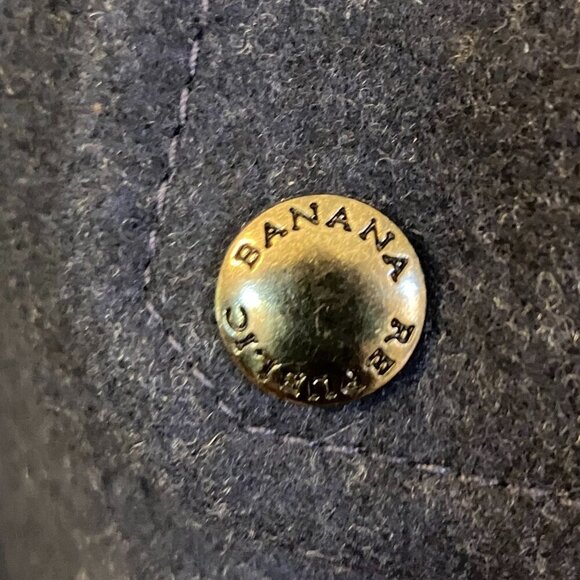 Banana Republic Mens Vintage Y2K Navy Military Peacoat Jacket Large Blue FA EXC - Picture 3 of 12